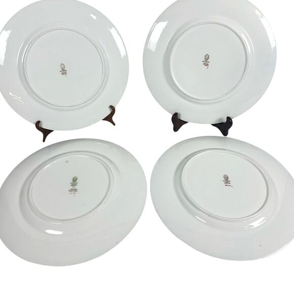 Antique Wedgwood Ventnor Enameled 10.5" Retired Dinner Plate 1920's-Set of 4 - Picture 7 of 8